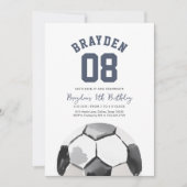 Soccer Boy Sports Birthday Invitation 招待状 (正面)