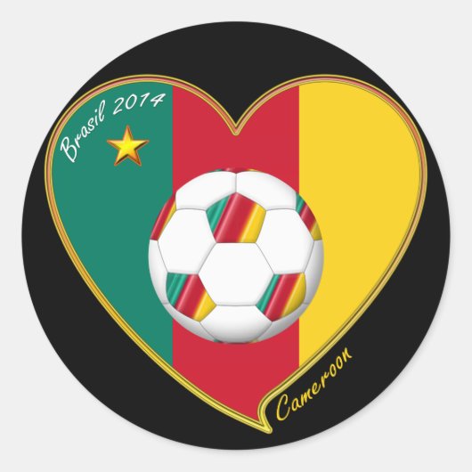 Soccer "CAMEROON" FOOTBALL Team, Fútbol de Camerún ラウンドシール (正面)