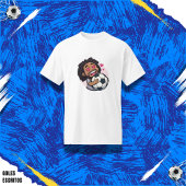 Soccer cartoon brunette man face in love tシャツ