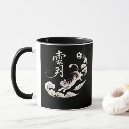 Soccer Cat Calligraphy Mug - Perfect Gift for Cat  マグカップ