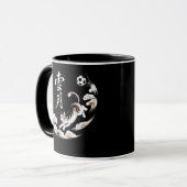 Soccer Cat Calligraphy Mug - Perfect Gift for Cat  マグカップ (正面左)