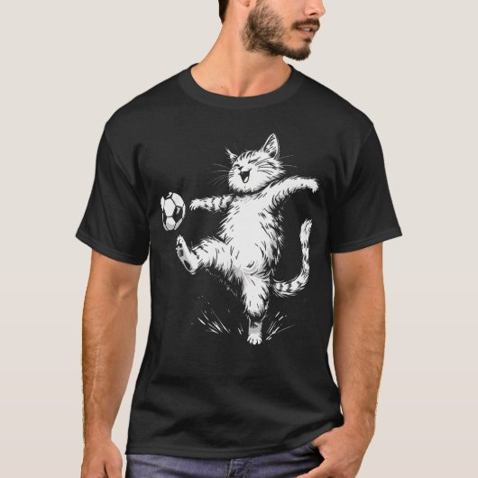 Soccer Cat For Boys Soccer Ball Tシャツ (正面)