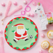 Soccer Christmas Holiday Party ペーパープレート (パーティー)