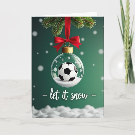 Soccer Christmas Snow Globe カード (正面)