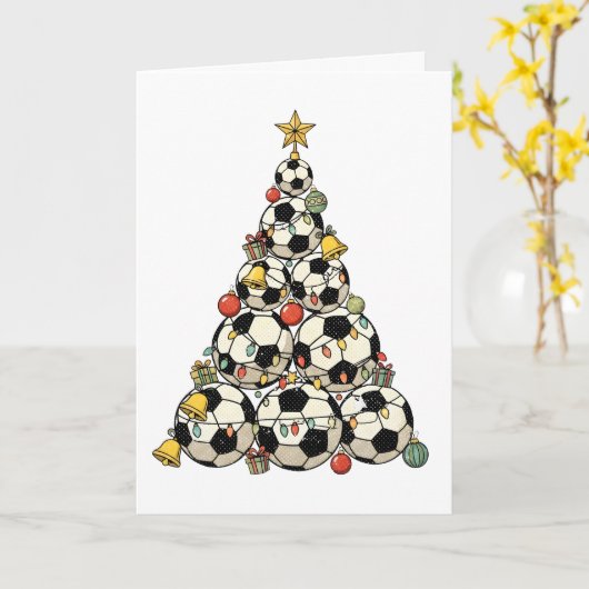 Soccer Christmas Tree カード (黄色い花)