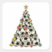 Soccer Christmas Tree スクエアシール (正面)