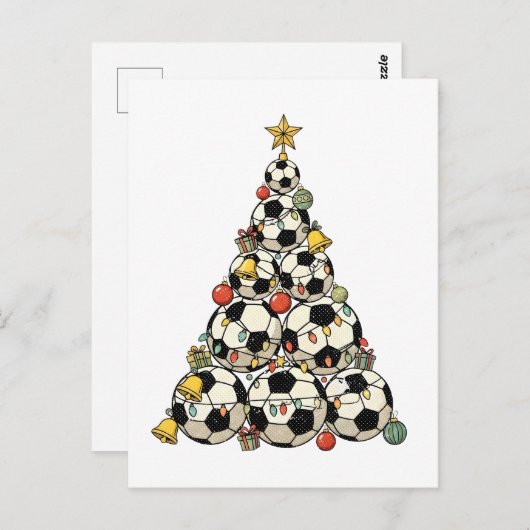 Soccer Christmas Tree ポストカード (正面/裏面)
