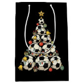 Soccer Christmas Tree ミディアムペーパーバッグ (正面)