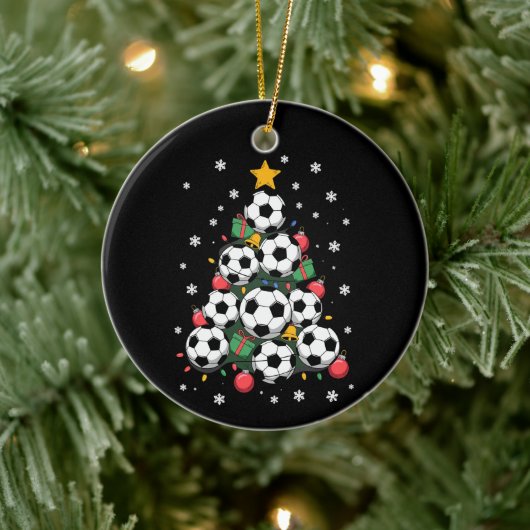 Soccer Christmas Tree Xmas Player Sports Lover セラミックオーナメント (ツリー)