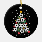 Soccer Christmas Tree Xmas Player Sports Lover セラミックオーナメント (正面)