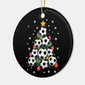 Soccer Christmas Tree Xmas Player Sports Lover セラミックオーナメント (左)