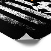 Soccer Coach American Flag Design Soccer Trainer C ポスター (角)