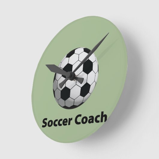 Soccer Coach Round Clock ラウンド壁時計 (傾斜)