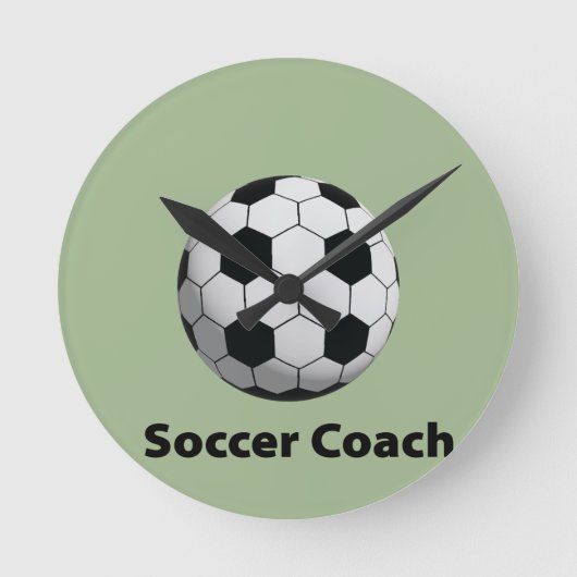 Soccer Coach Round Clock ラウンド壁時計 (正面)