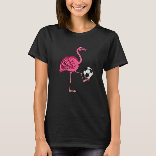 Soccer Coach Soccer Player Pink Flamingo Soccer Tシャツ (正面)