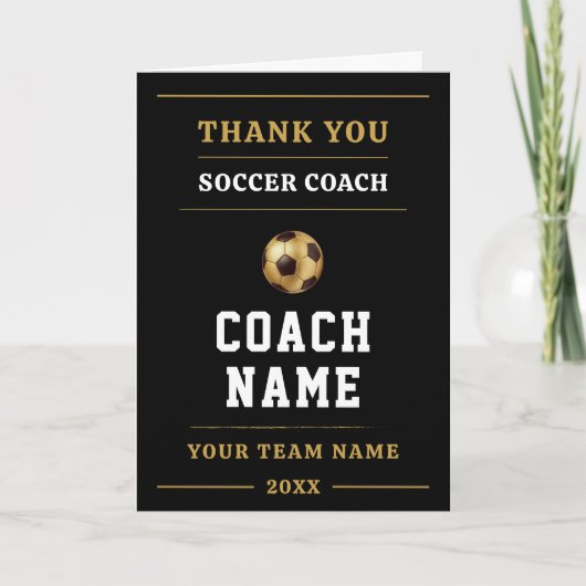 Soccer Coach Team Appreciation Gift サンキューカード (正面)