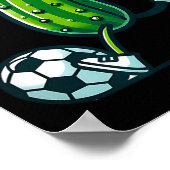 Soccer cucumber kicking ball funny pickle player ポスター (角)