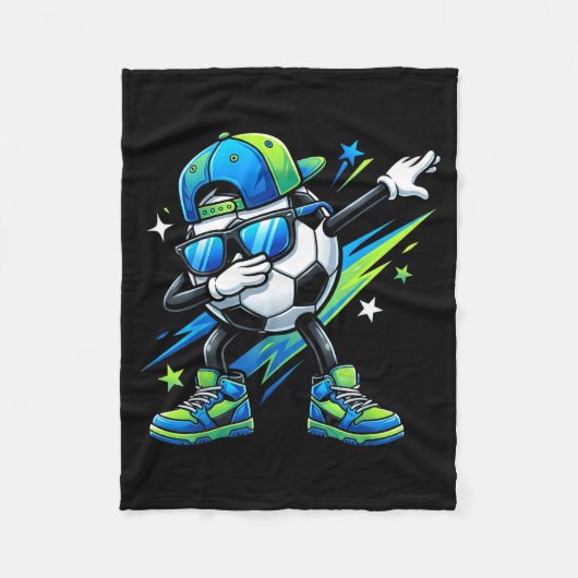 Soccer Dabbing Srts Cool Boys Girls Game Day Srt  フリースブランケット (正面)