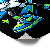 Soccer Dabbing Srts Cool Boys Girls Game Day Srt ポスター (角)