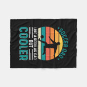 Soccer Dad Retro Sunset フリースブランケット (正面(横))