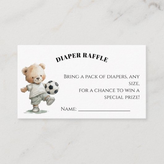 Soccer Diaper Raffle Card | A Little All-Star エンクロージャーカード (正面)