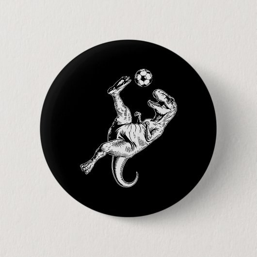 Soccer Dinosaur Kids Boys Men Soccer  缶バッジ (正面)