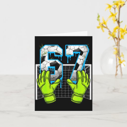 Soccer Drip 67 Six Seven Funny Gen Alpha Meme Desi カード (黄色い花)