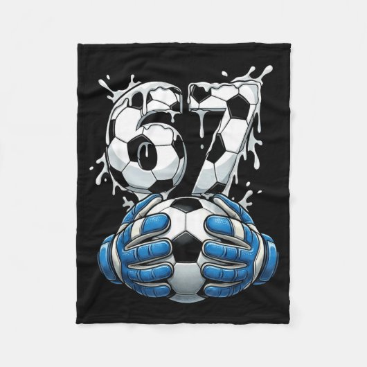 Soccer Drip Number 67 Boys Soccer Goalkeeper 67  フリースブランケット (正面)