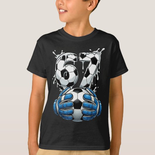 Soccer Drip Number 67 Boys Soccer Goalkeeper 67  Tシャツ (正面)