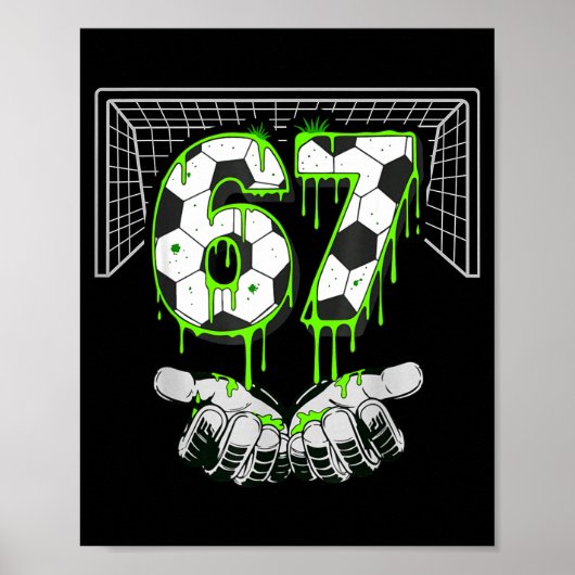 Soccer Drip Number 67 Boys Soccer Player 67 Footba ポスター (正面)