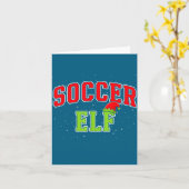 Soccer Elf Christmas Family Matching Group Xmas  カード (黄色い花)