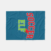 Soccer Elf Christmas Family Matching Group Xmas フリースブランケット (正面(横))