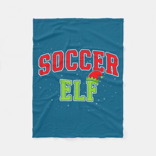 Soccer Elf Christmas Family Matching Group Xmas フリースブランケット (正面)
