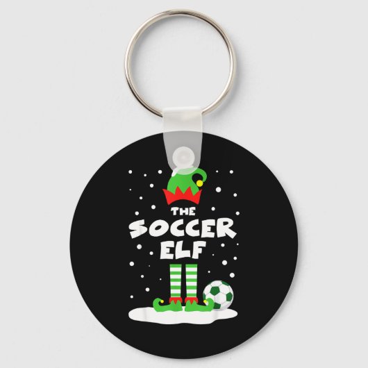 Soccer Elf Matching Group Family Holiday Christmas キーホルダー (正面)