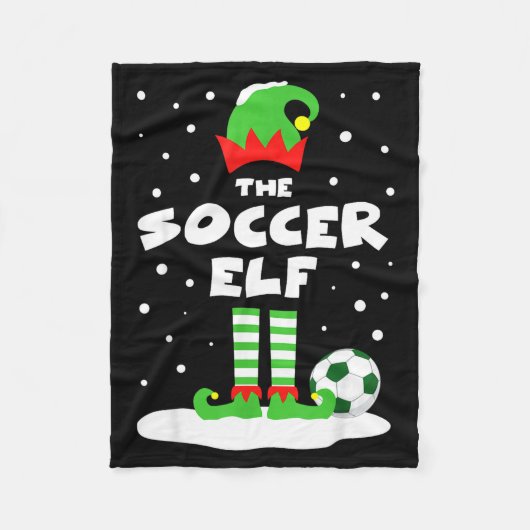 Soccer Elf Matching Group Family Holiday Christmas フリースブランケット (正面)