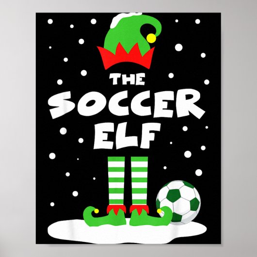 Soccer Elf Matching Group Family Holiday Christmas ポスター (正面)