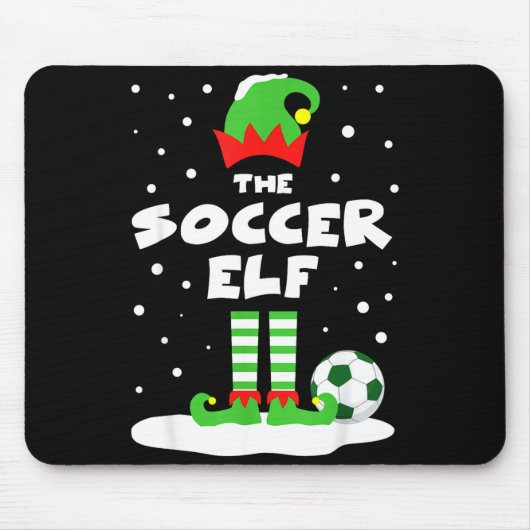 Soccer Elf Matching Group Family Holiday Christmas マウスパッド (正面)