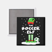 Soccer Elf Matching Group Family Holiday Christmas マグネット (正面/裏面)