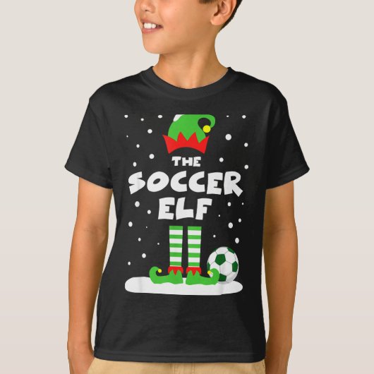 Soccer Elf Matching Group Family Holiday Christmas Tシャツ (正面)