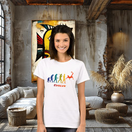 Soccer Evolution Silhouette Bicycle Kick Design Tシャツ