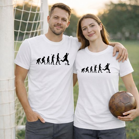 Soccer Evolution Silhouette; Football Evolution  Tシャツ