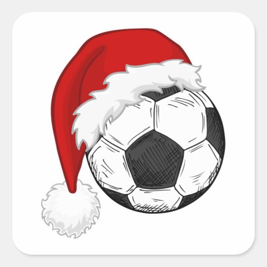 Soccer fans Christmas shirt design Soccer players スクエアシール (正面)