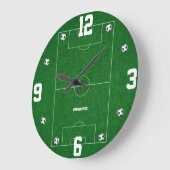 Soccer Field Design Sports Fan Home Decor ラージ壁時計 (傾斜)