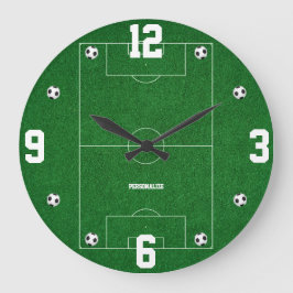 Soccer Field Design Sports Fan Home Decor ラージ壁時計