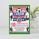 Soccer Field Football Boys Birthday Party 招待状 (スタンド正面)