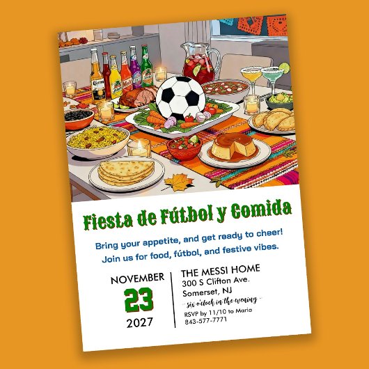 Soccer Fiesta de Fútbol y Comida 招待状