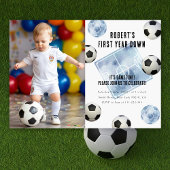 Soccer First Year Down 1st Birthday Party 招待状
