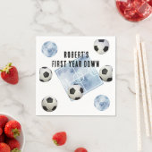 Soccer First Year Down Birthday Party スタンダードカクテルナプキン (インサイチュ)