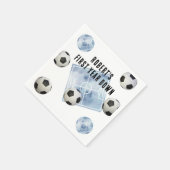 Soccer First Year Down Birthday Party スタンダードカクテルナプキン (角)