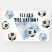 Soccer First Year Down Birthday Party 横断幕 (横)